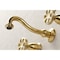 Kingston Brass KS3027RX Two-Handle Wall Mount Tub Faucet, Brushed Brass KS3027RX - alternate 3